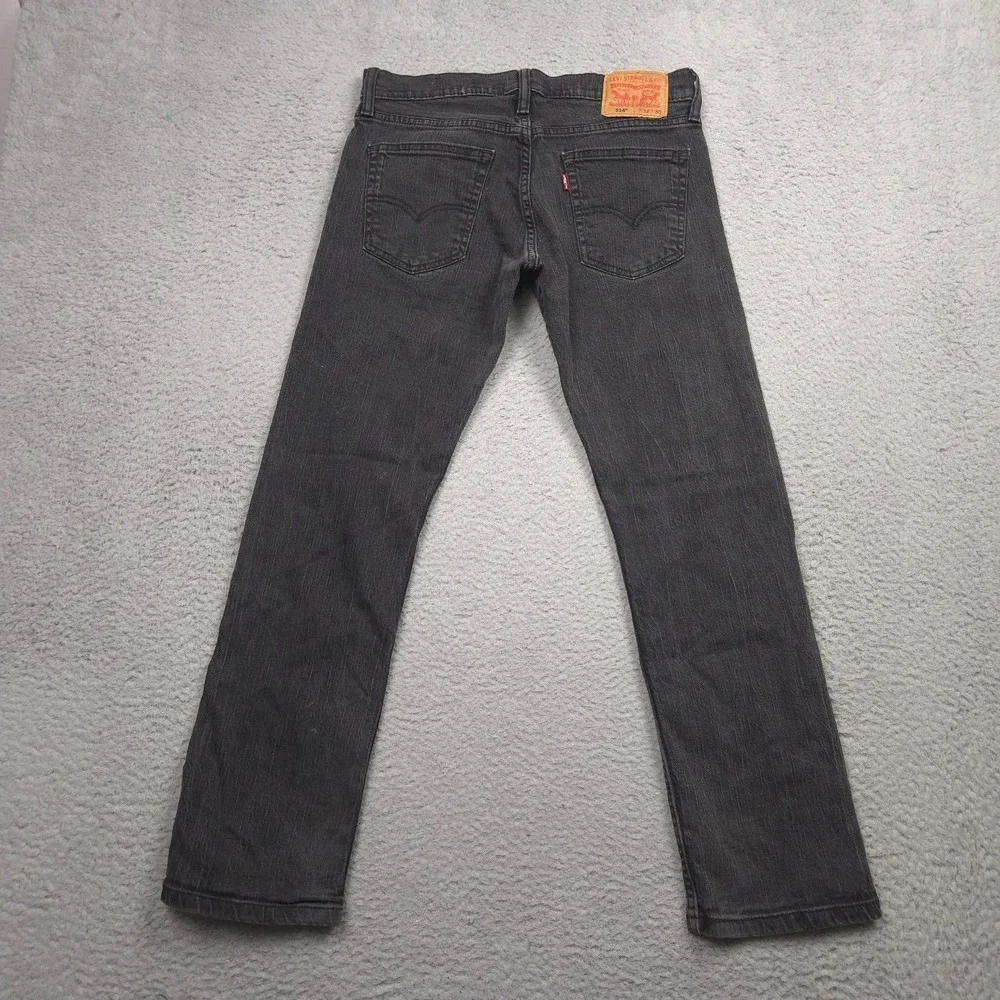Levi's 514 Straight Jeans Men 32x30 Black Stretch Denim Low Rise Red Tab